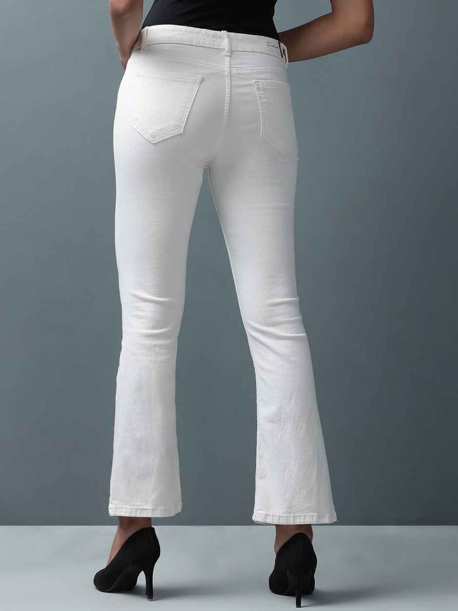 Freehand Women's Bleached Bootcut Denim Jeans | White - 30