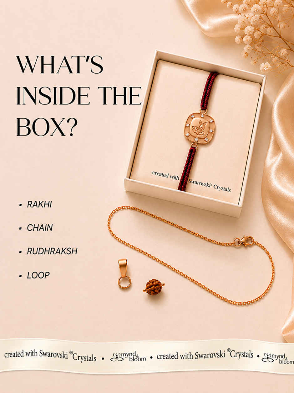 Swarovski - Krishna Emblem Rakhi | Carat Gold Plating