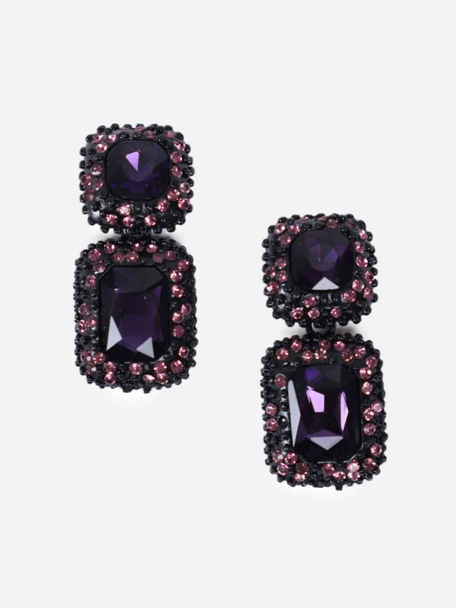 Youbella Drop And Dangler Crystal Earrings For Girls And Women (Purple)(Ybear - 33150)