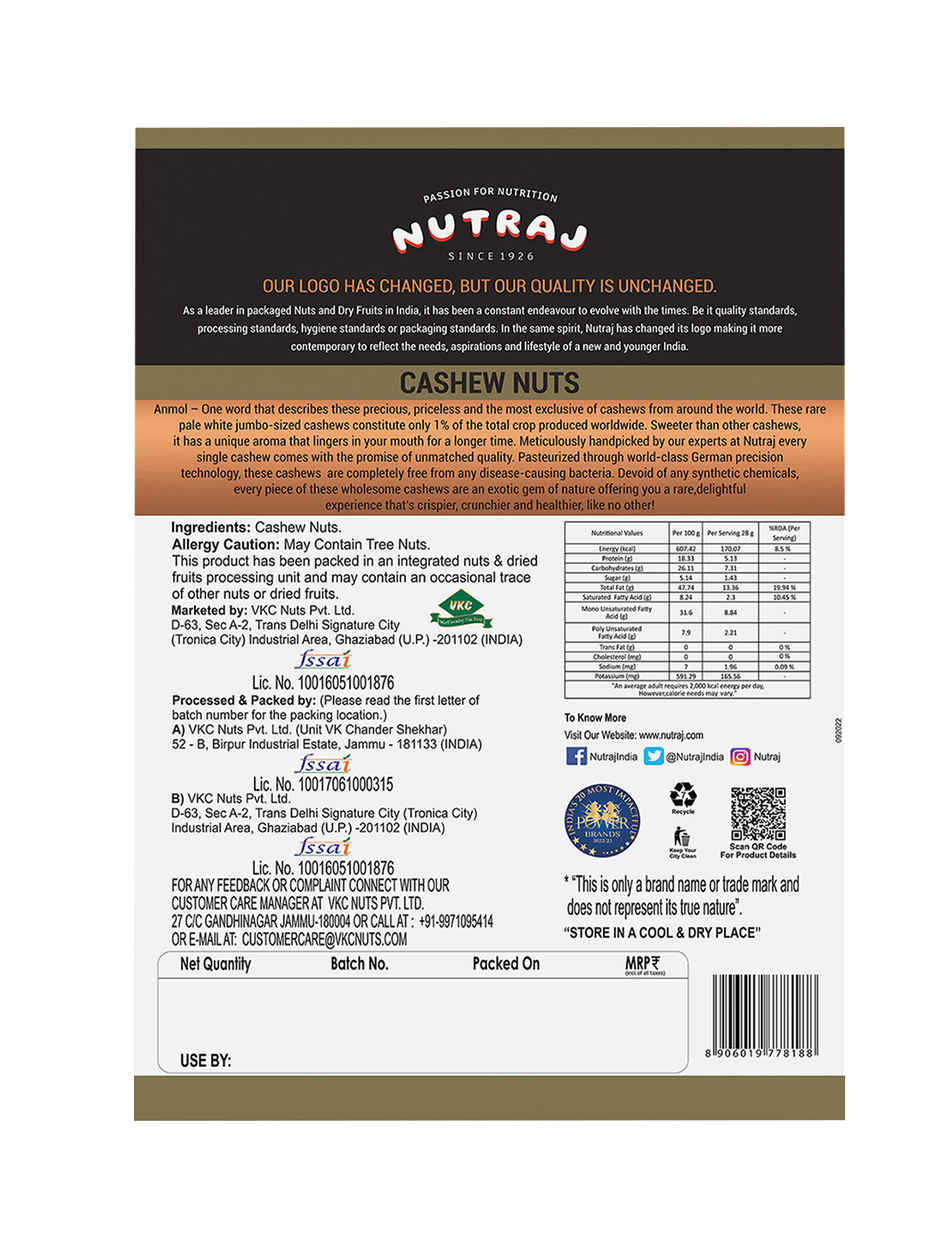 Nutraj Anmol Premium Cashew Jumbo Pack
