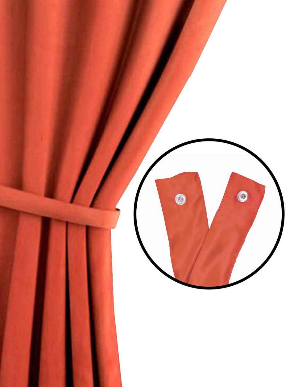 Bianca Satin Blackout Light Blocking & Soundproof Curtain - 1pc 7.5 ft | Blackout Plain-Rust