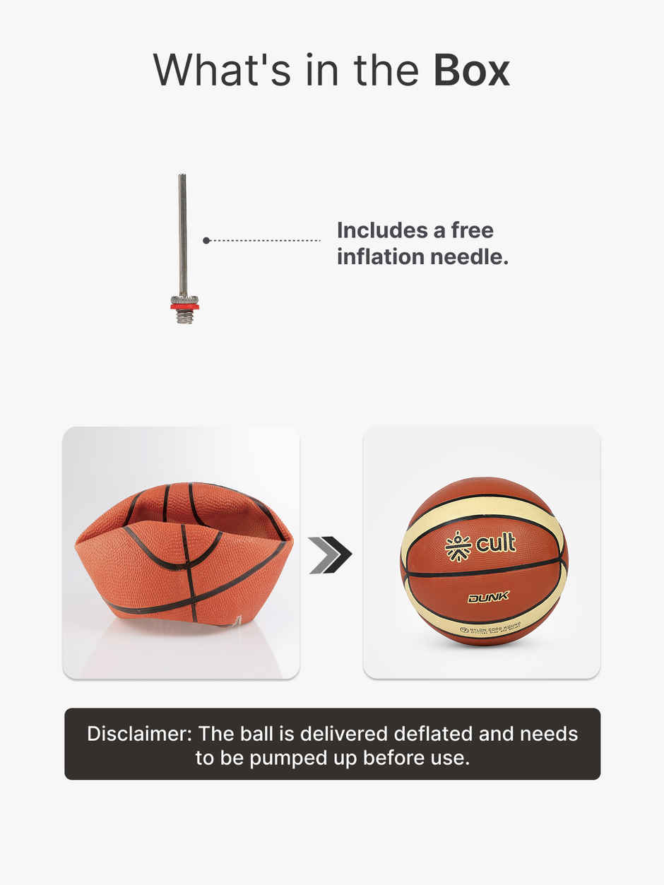 Cultfit Basketball Premium Dunk Size 7 | Brown & Cream