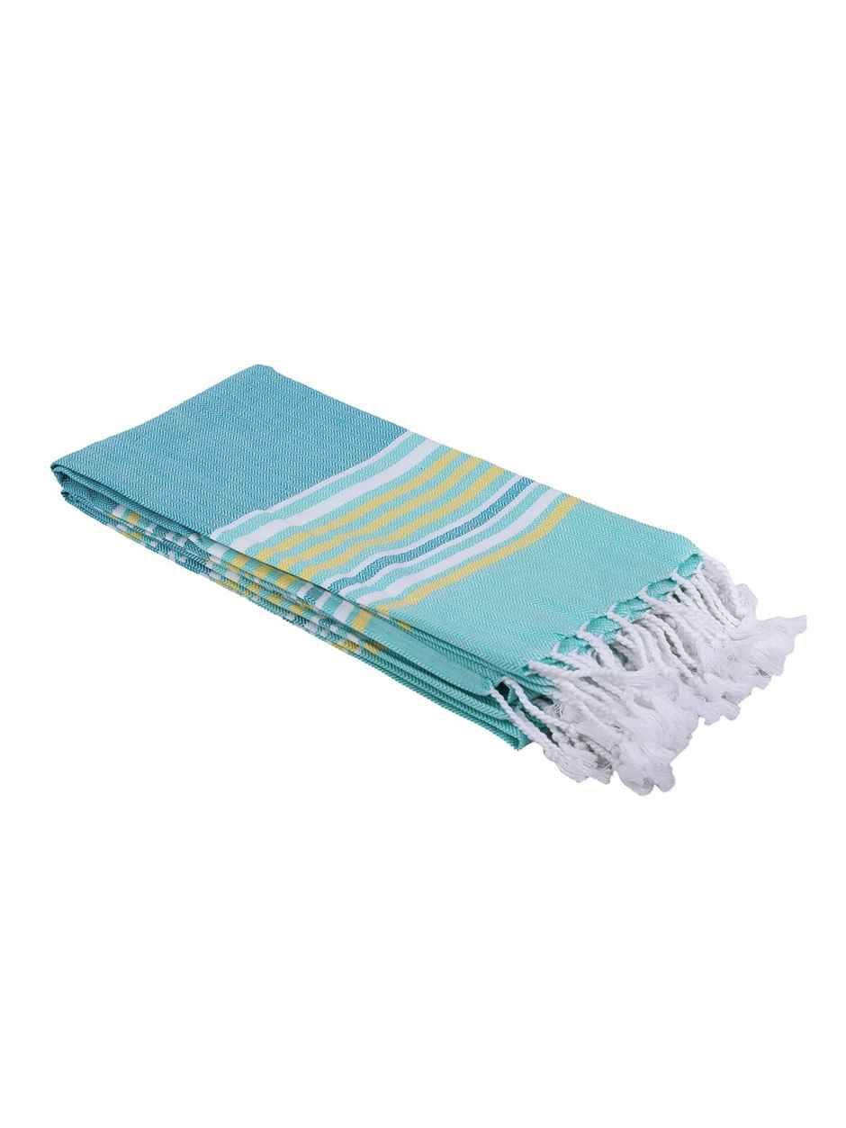 Bianca Ultra Soft Turkish Hammam Towel 100% Cotton 1pc Bath Towel | Jadore Stripe-Mint