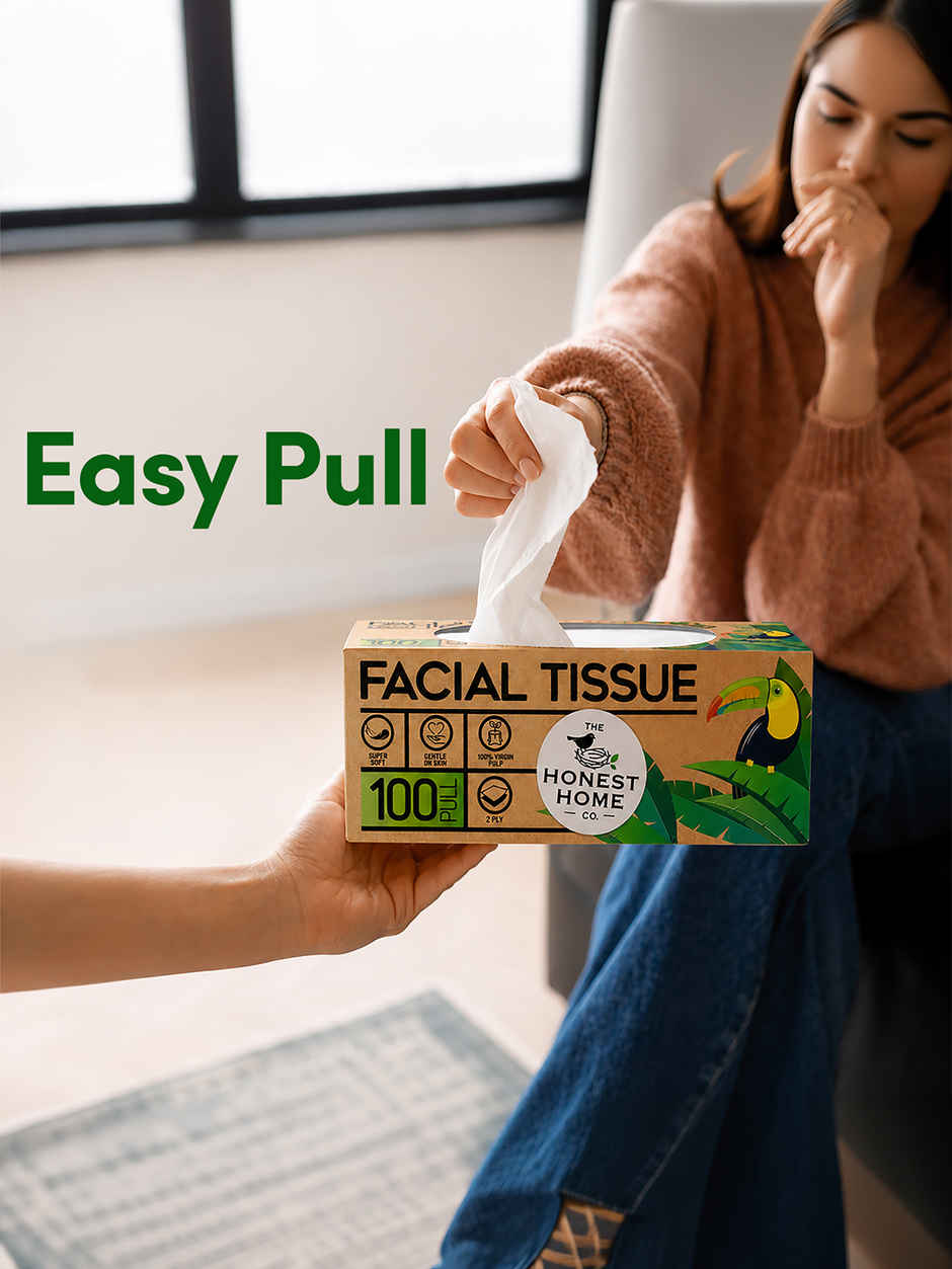 The Honest Home Company Face Tissue | 2 Ply | 100 Pulls | Pack of 3