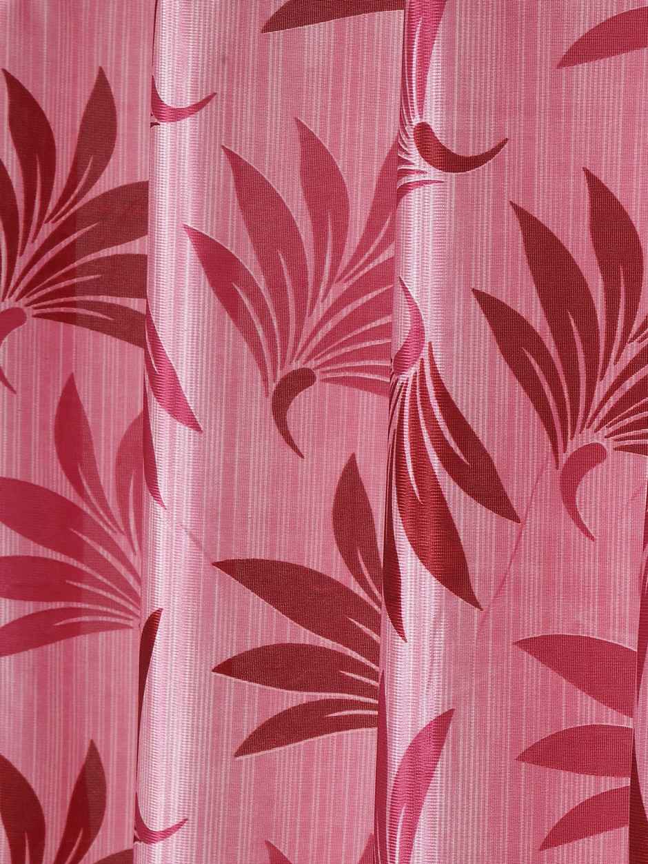 Cortina PInk Floral Printed Set of 2 Window Curtains