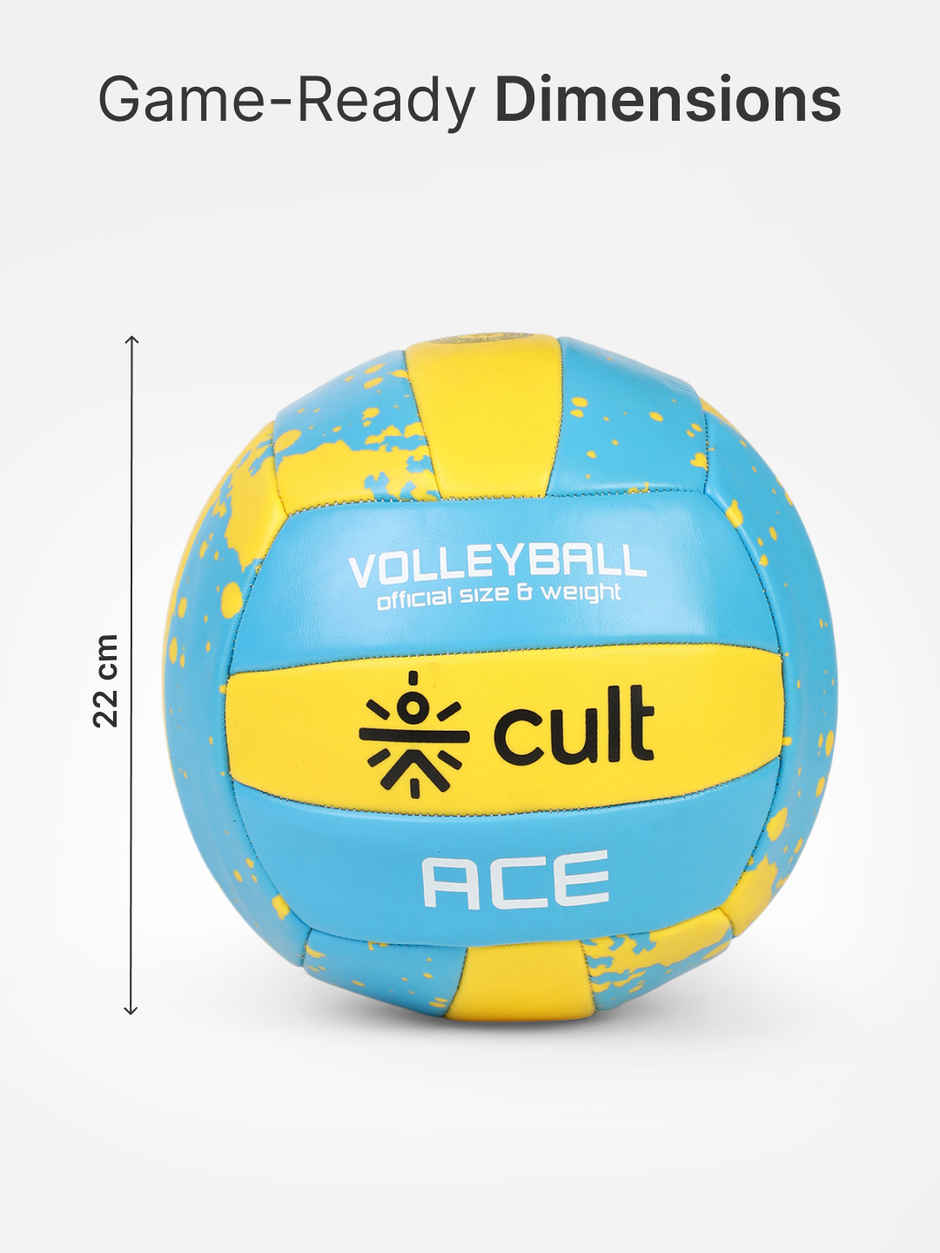 Cult Volleyball ACE Machine-Stitched | Blue & Yellow