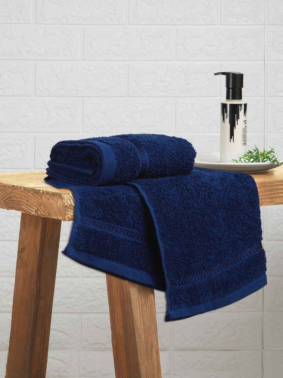 Welspun 380 Gsm 100% Cotton Dark Blue Hand Towel