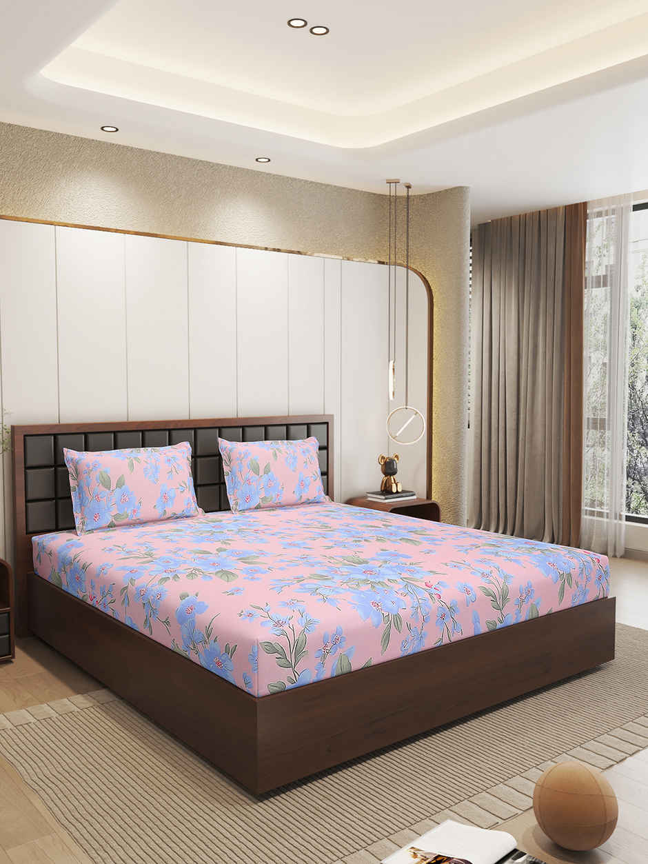 Status Imperial Corner Fitted Bedsheet | Velvet Blush Botanicals | 198 x 182 cm