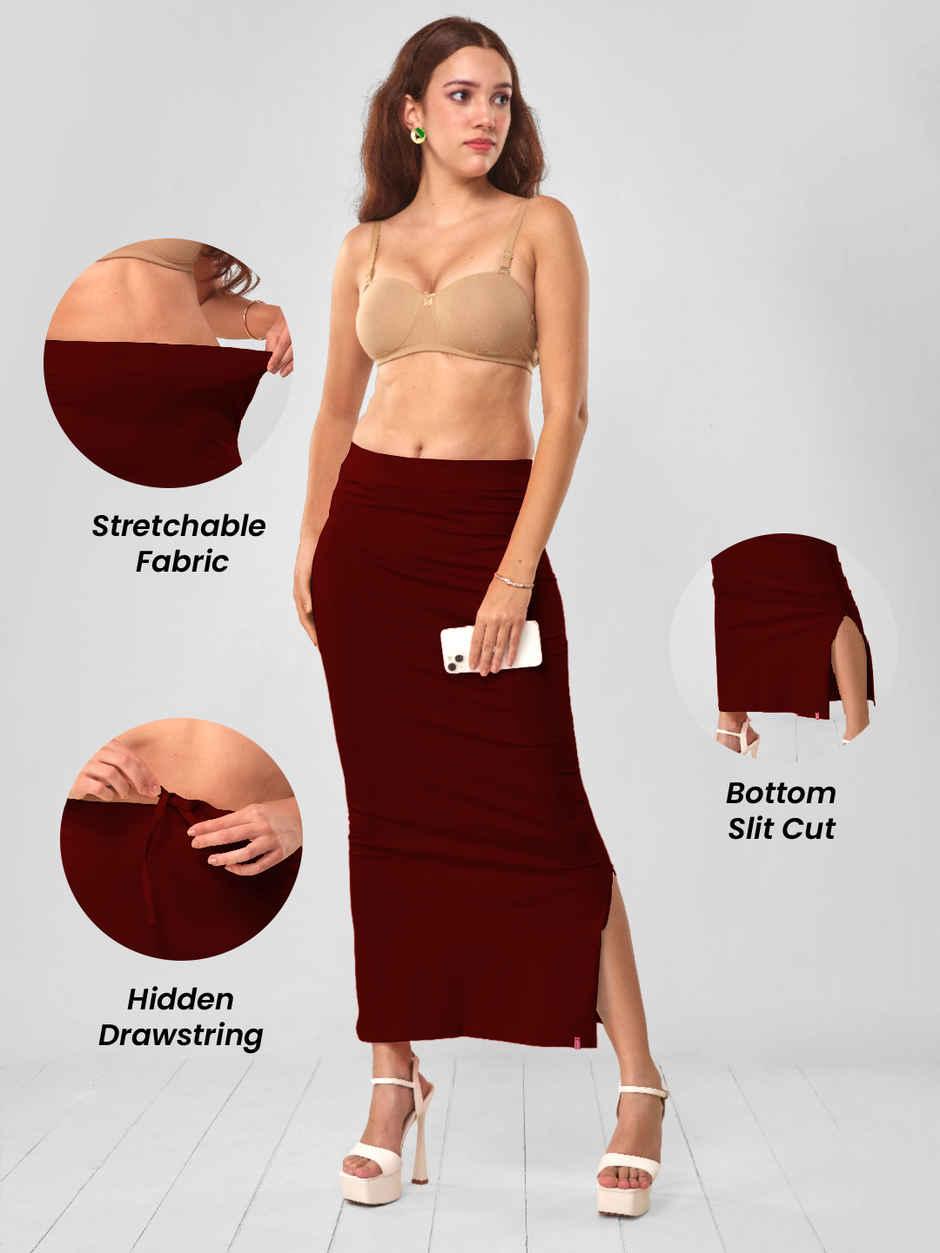 Lyra Women's Saree Shaper | Maroon - Free Size