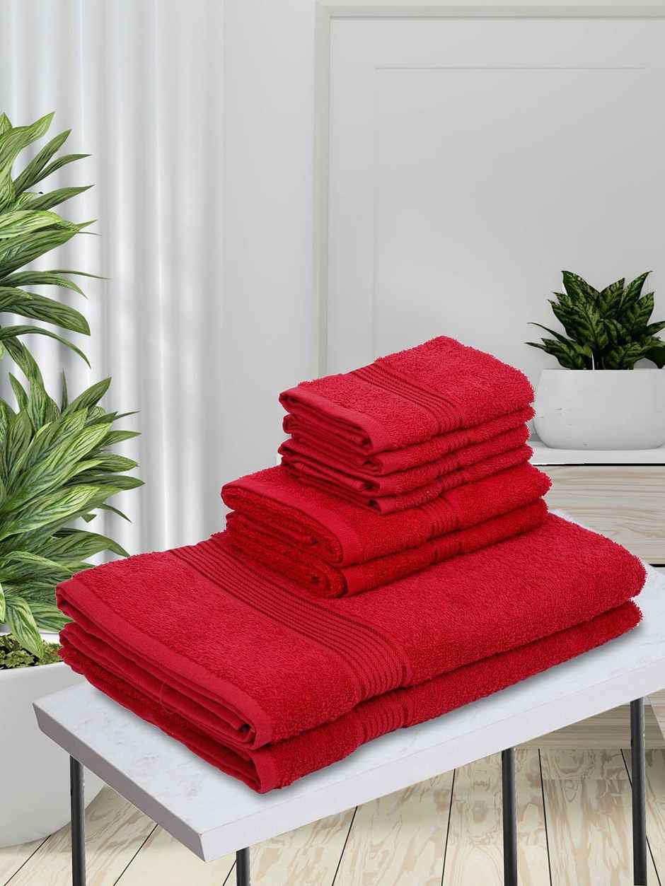 Kopa [8Pc] Quick Dry 100% Cotton Soft Terry Towel -2Pc Bath, 2Pc Hand, 4Pc Face(D'Ross) Solid-Multi