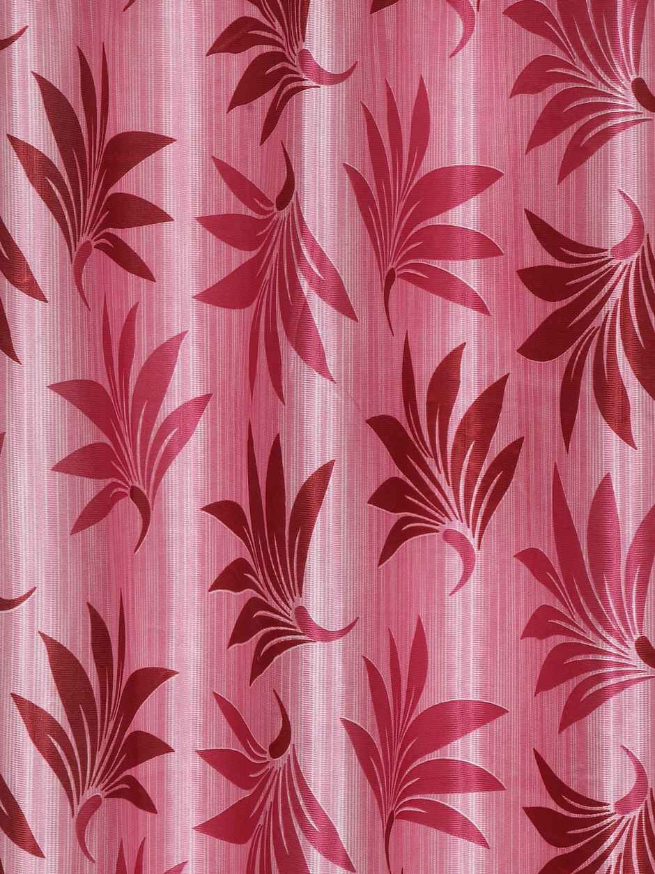 Cortina PInk Floral Printed Set of 2 Window Curtains