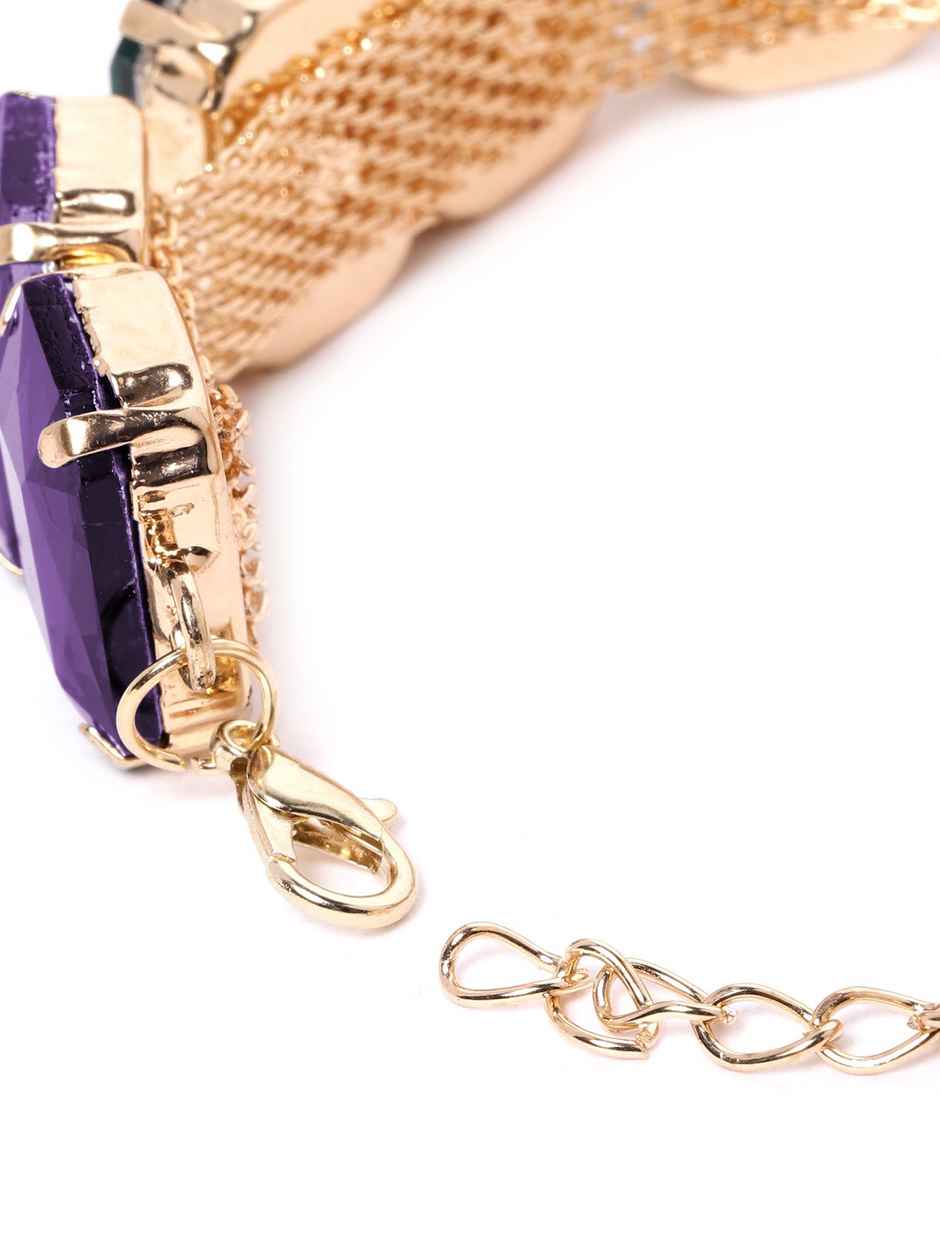 Youbella Jewellery Crystal Bangle Bracelet For Girls And Women (Purple)(Ybbn - 91724)