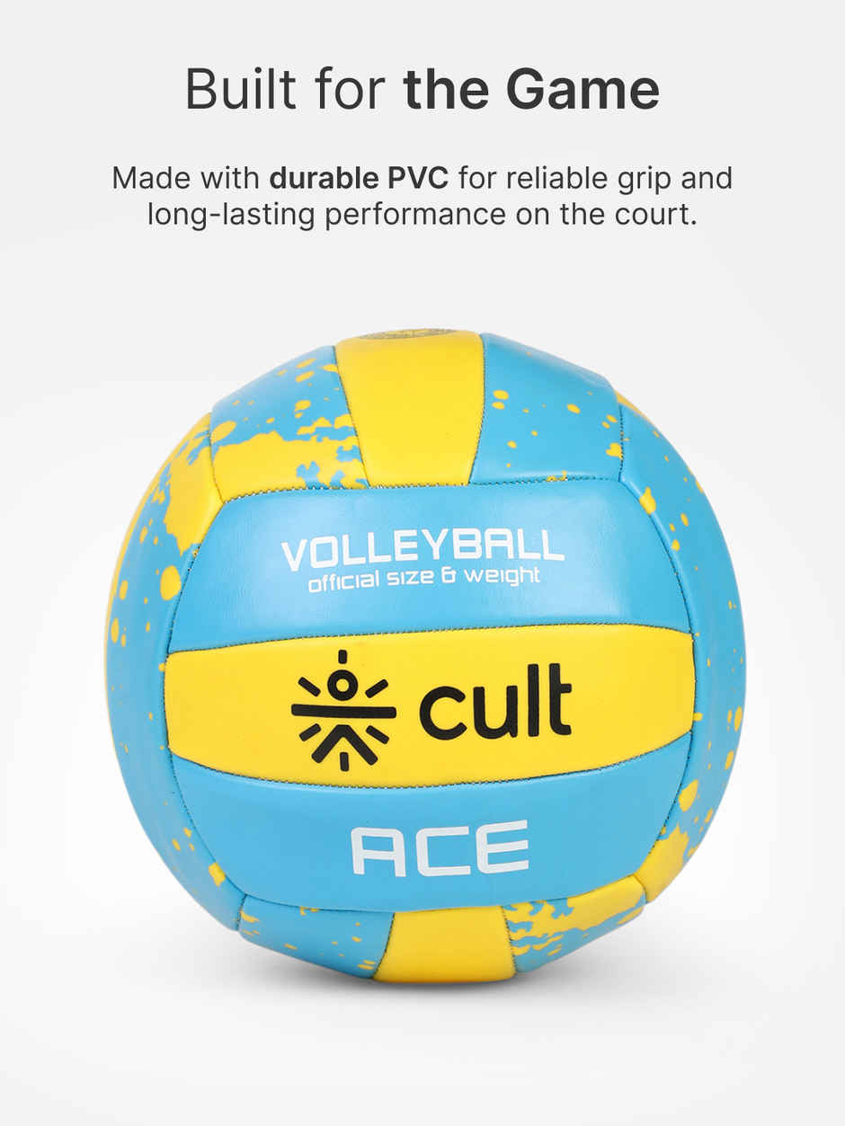 Cult Volleyball ACE Machine-Stitched | Blue & Yellow
