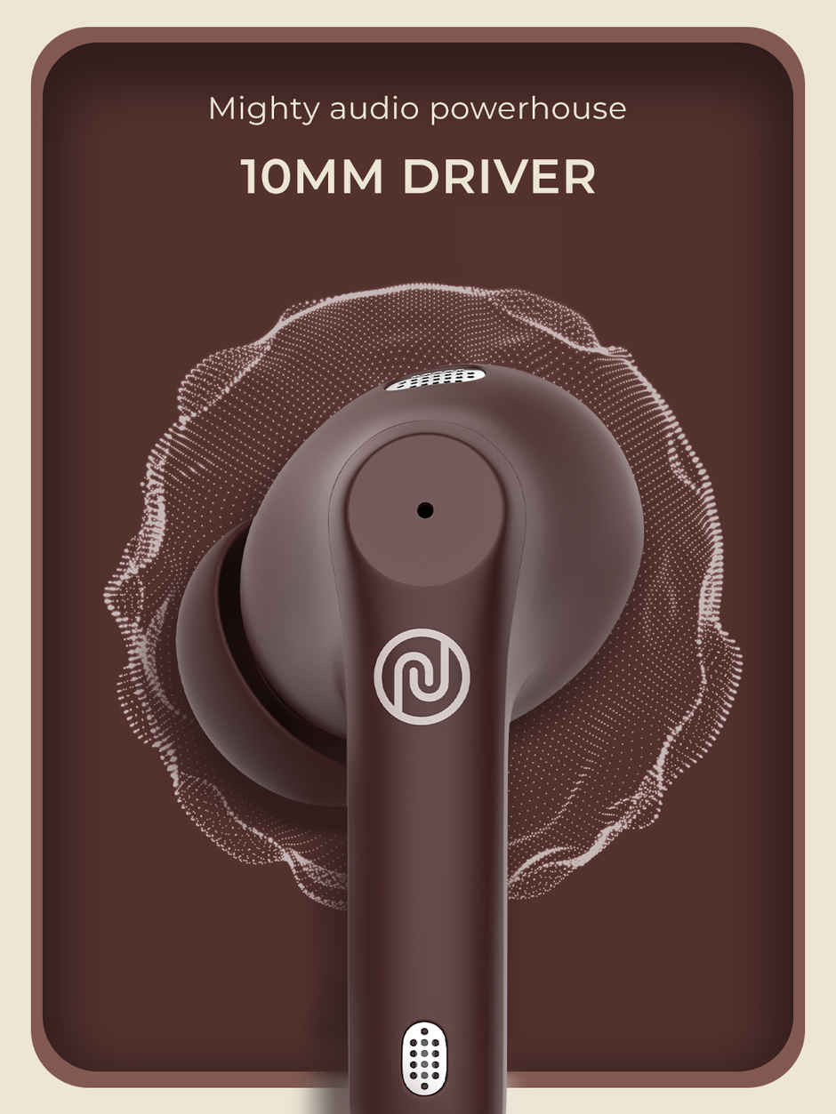 Noise Buds Nero 45H Playtime Quad Mic ENC Rubberised Finish TWS Earbuds | Deep Wine