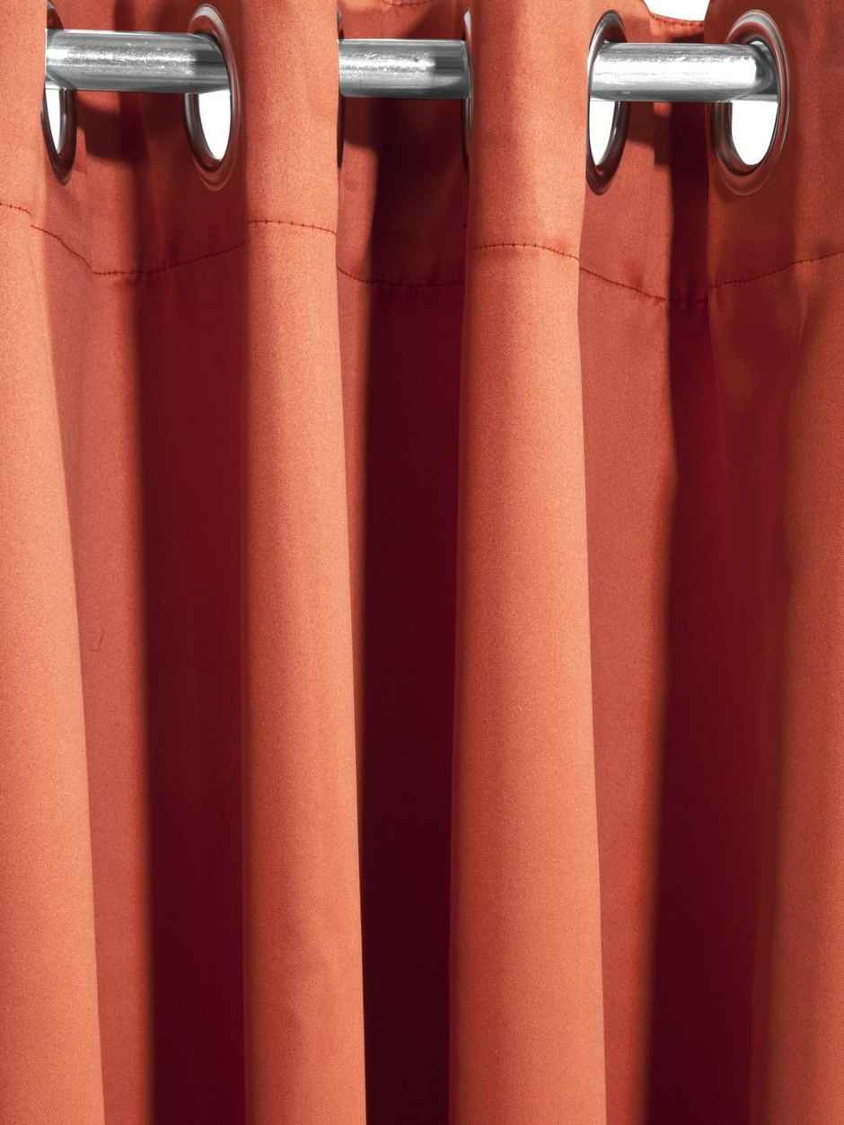 Bianca Satin Blackout Light Blocking & Soundproof Curtain - 1pc 7.5 ft | Blackout Plain-Rust