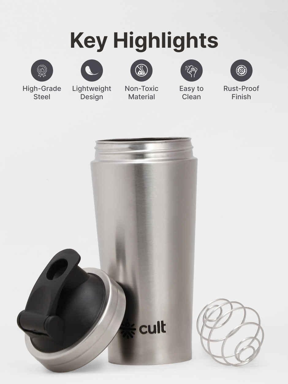 Cultfit Steel Shaker | Silver