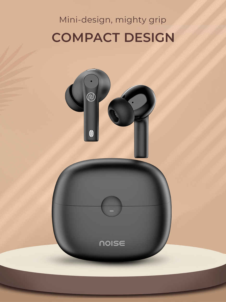 Noise Buds Nero TWS Earbuds with Rubberised Finish, Quad Mic ENC & 45H Playtime - Charcoal Black