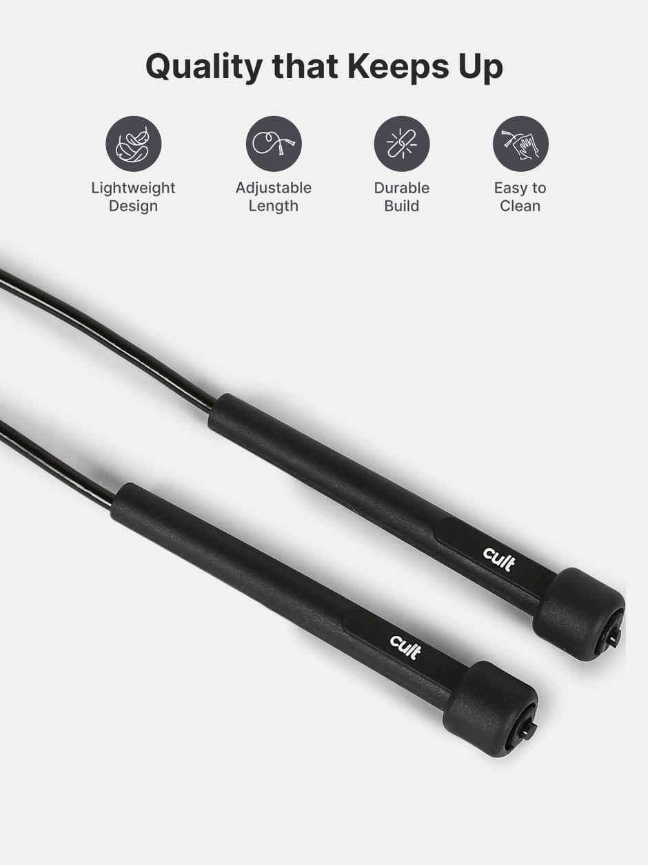 Cultfit Pencil Skipping Rope | Black