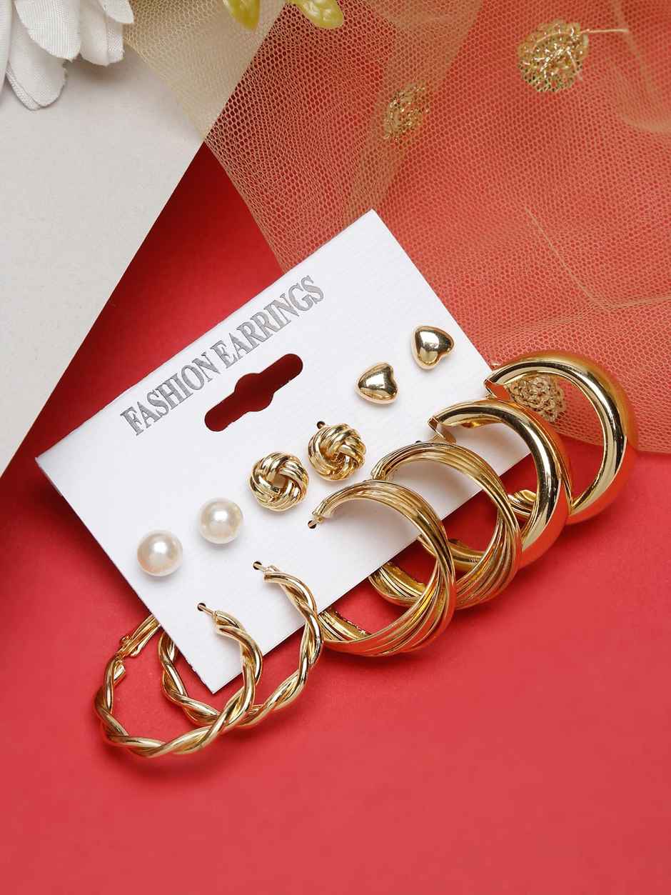 YouBella Jewellery Celebrity Inspired Gold Plated Earrings Combo for Girls and Women (YBEAR - 32934)