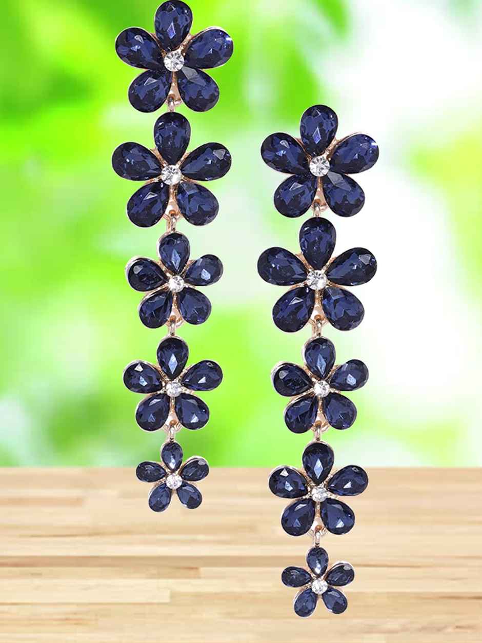 Youbella Aaa Swiss Zircon Earings Fashion Earrings For Girls And Women (Blue)(Ybear - 32178)