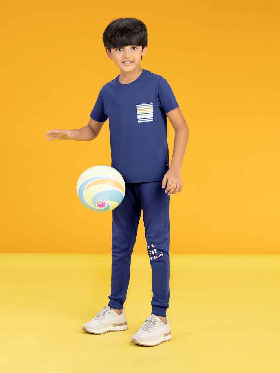 XY Life Kids T-shirts for Boys | 100% Combed Cotton | Antimicrobial Finish | 13-14Y | True Blue