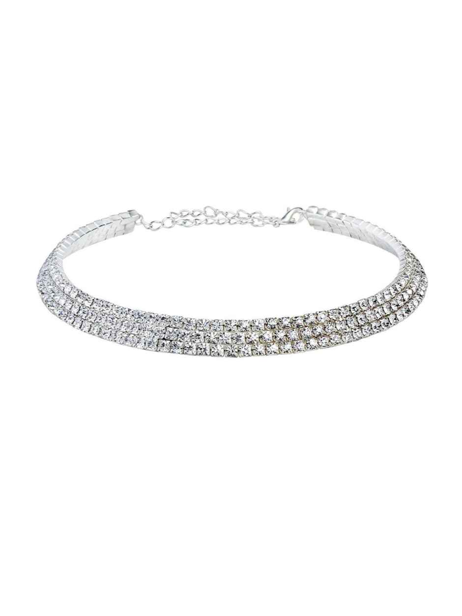 Youbella Traditional Jewellery Silver Plated Choker Necklace For Women (White)(Ybnk - 5501)