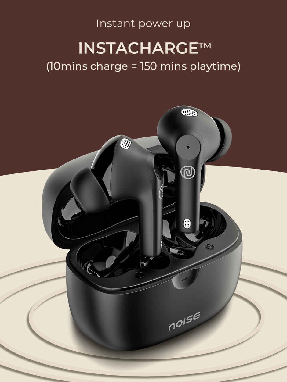 Noise Buds Nero 45H Playtime Quad Mic ENC Rubberised Finish TWS Earbuds | Charcoal Black
