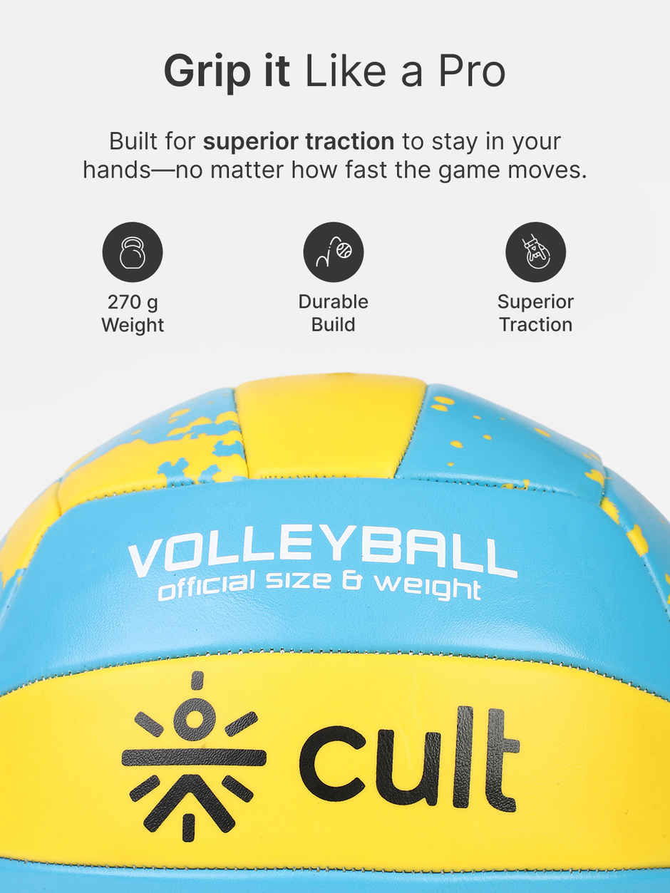 Cult Volleyball ACE Machine-Stitched | Blue & Yellow