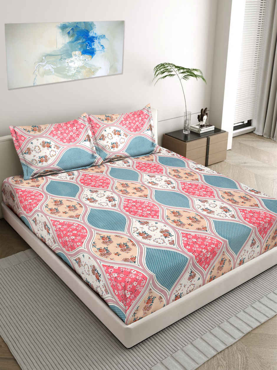 Status Crown Superfine Microfiber Queen Bedsheet | Garden Grace | 220 x 250 cm