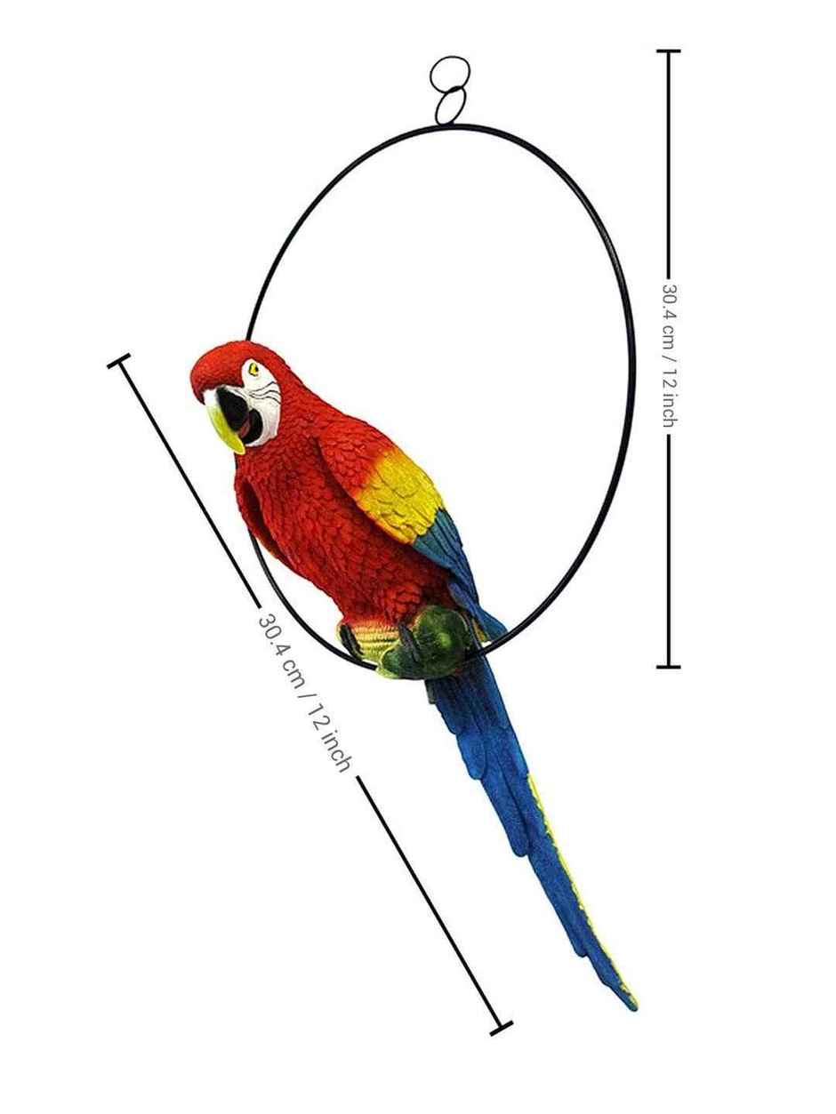 Tied Ribbons Decorative Hanging Parrot Figurine Showpiece