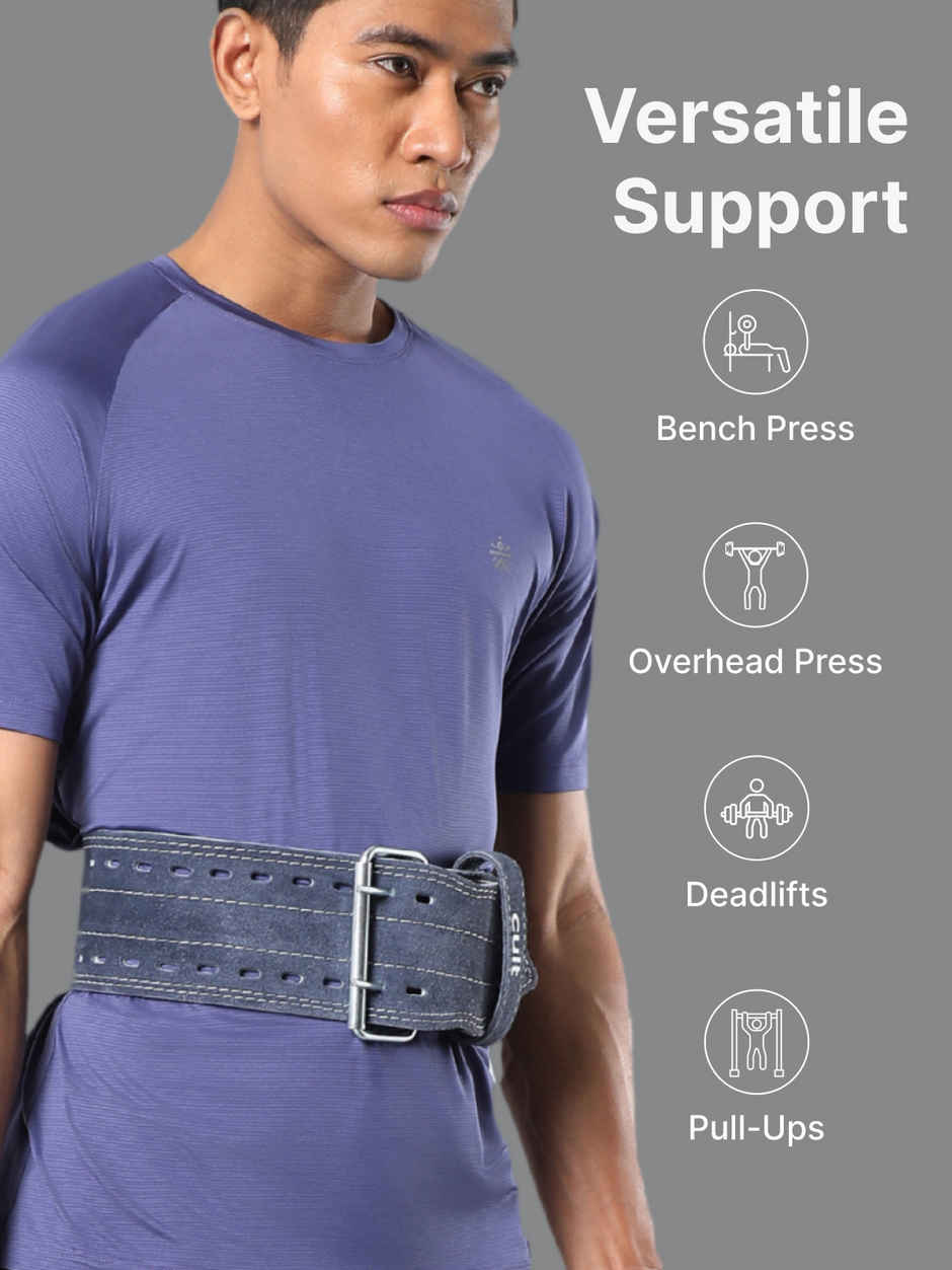 Cultfit Gym Belt Grey Suede Leather Unisex