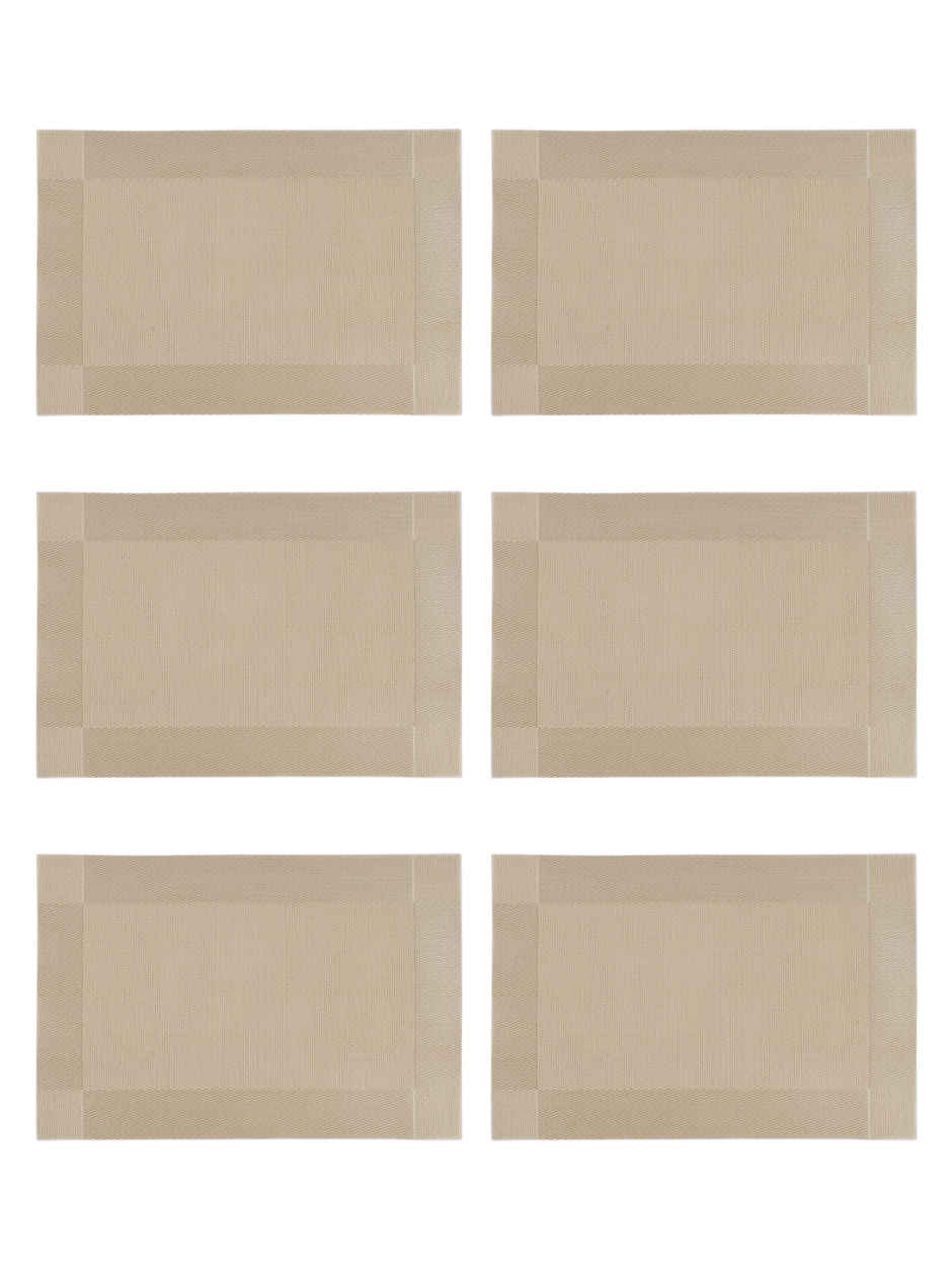 BIANCA Premium Woven PVC Placemat Dining Table | 12 X 18 | Alpine | Solid Gold