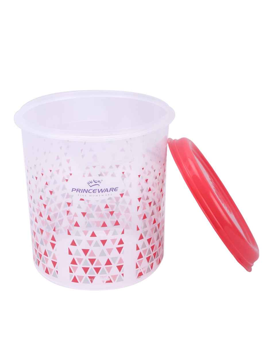 Princeware Classic Tall Container Set of 3 | 4.05 L+7 L +12 L Printed-pink