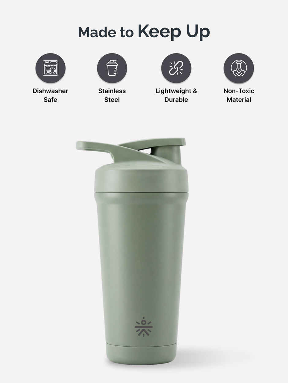 Cultfit Shaker | Bottom Opener | 700 ml | Green