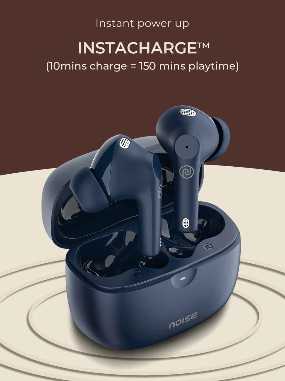 Noise Buds Nero 45H Playtime Quad Mic ENC Rubberised Finish TWS Earbuds | Midnight Blue