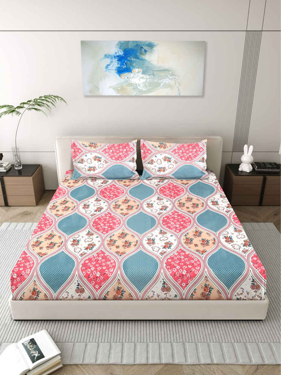 Status Crown Superfine Microfiber Queen Bedsheet | Garden Grace | 220 x 250 cm