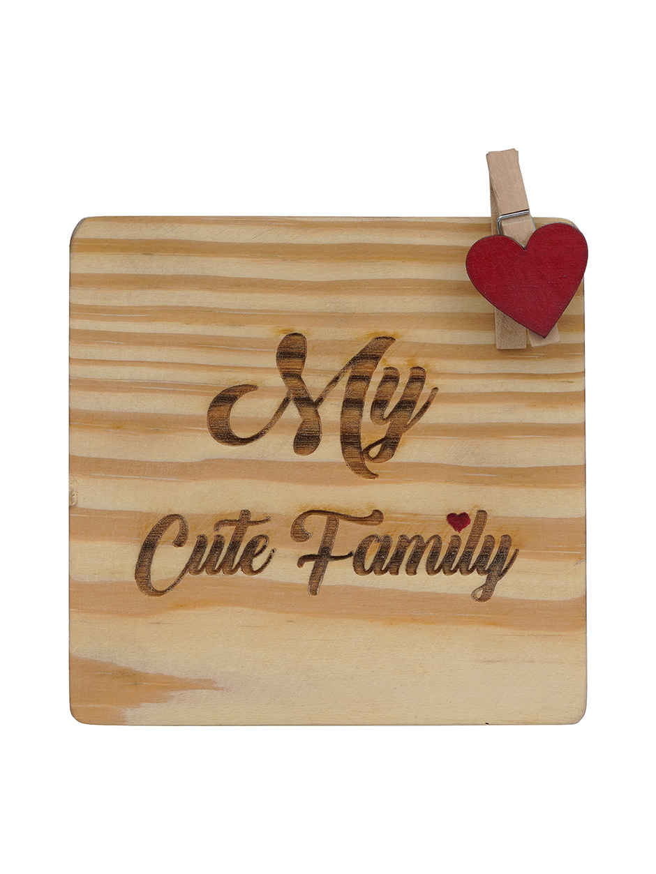 My Cute Family Heart Wooden Photo Frame | EcraftIndia