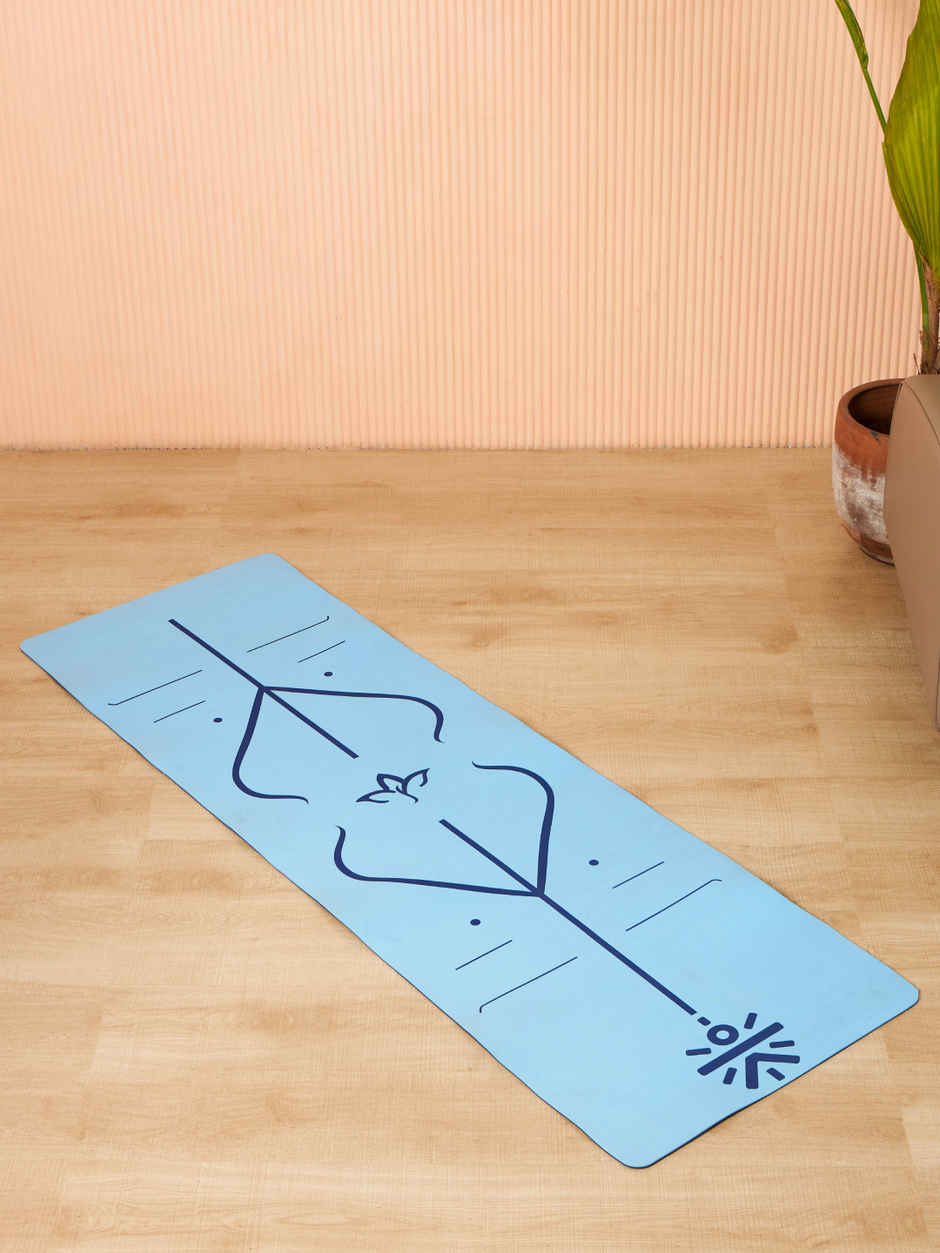 Cult Unisex TPE Yoga Mat | TPE, Alignment Marking, With Bag & Strap | Blue - 6 mm