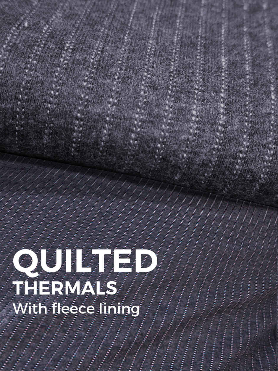 Lux Inferno Round Neck Full Sleeve Thermal Top for Men | Charcoal | 100 | XXL