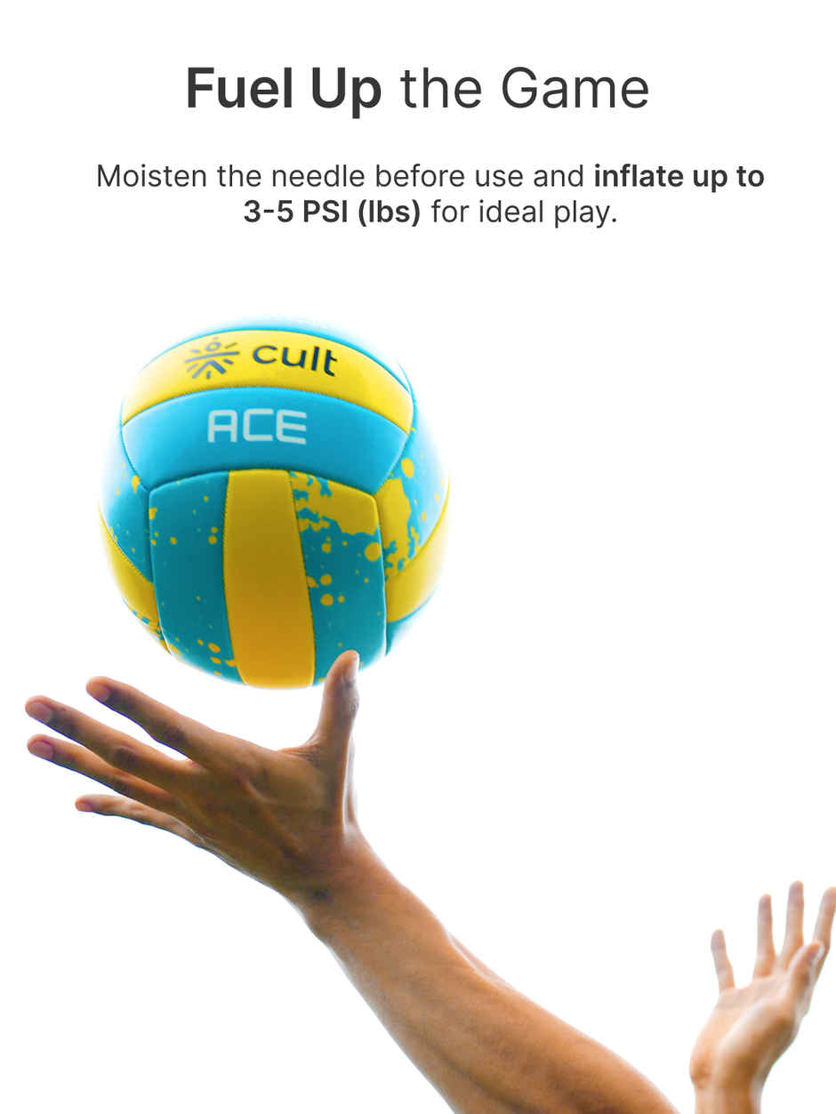 Cult Volleyball ACE Machine-Stitched | Blue & Yellow