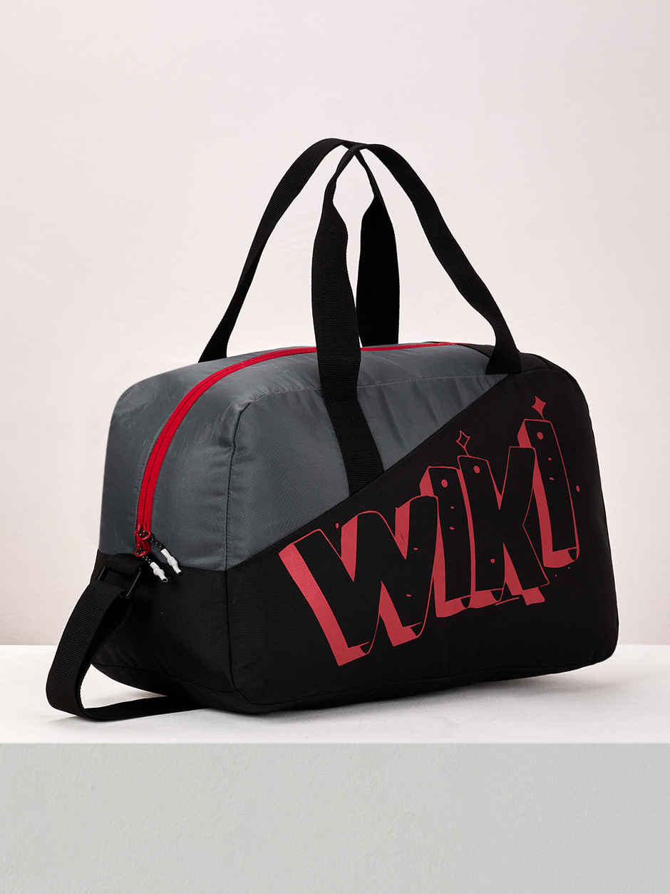 Wildcraft Unisex Color Block Polyester Duffel Bag | Black and Grey - 22 cm