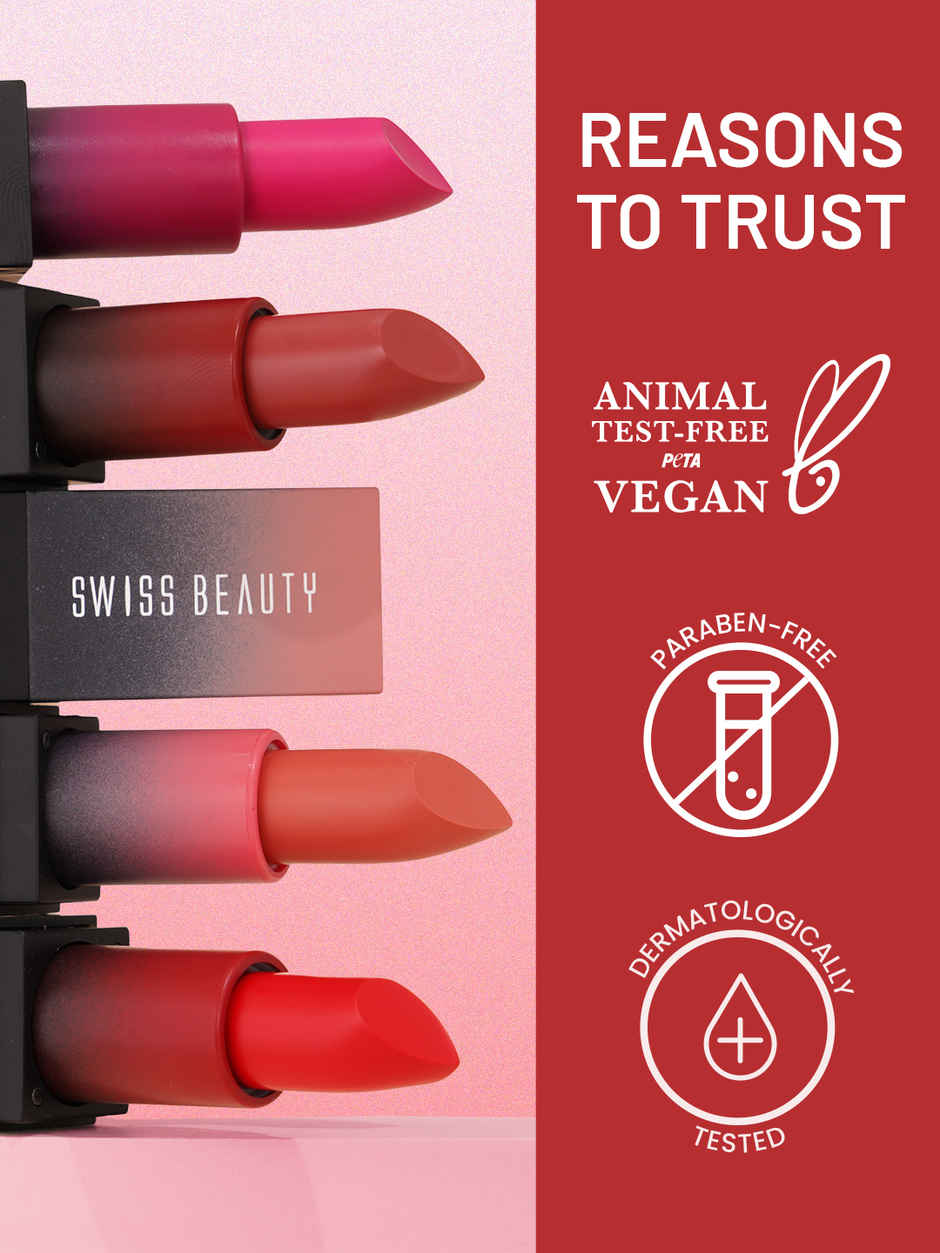 Swiss Beauty HD Matte Lipstick | 09 Cute Nude