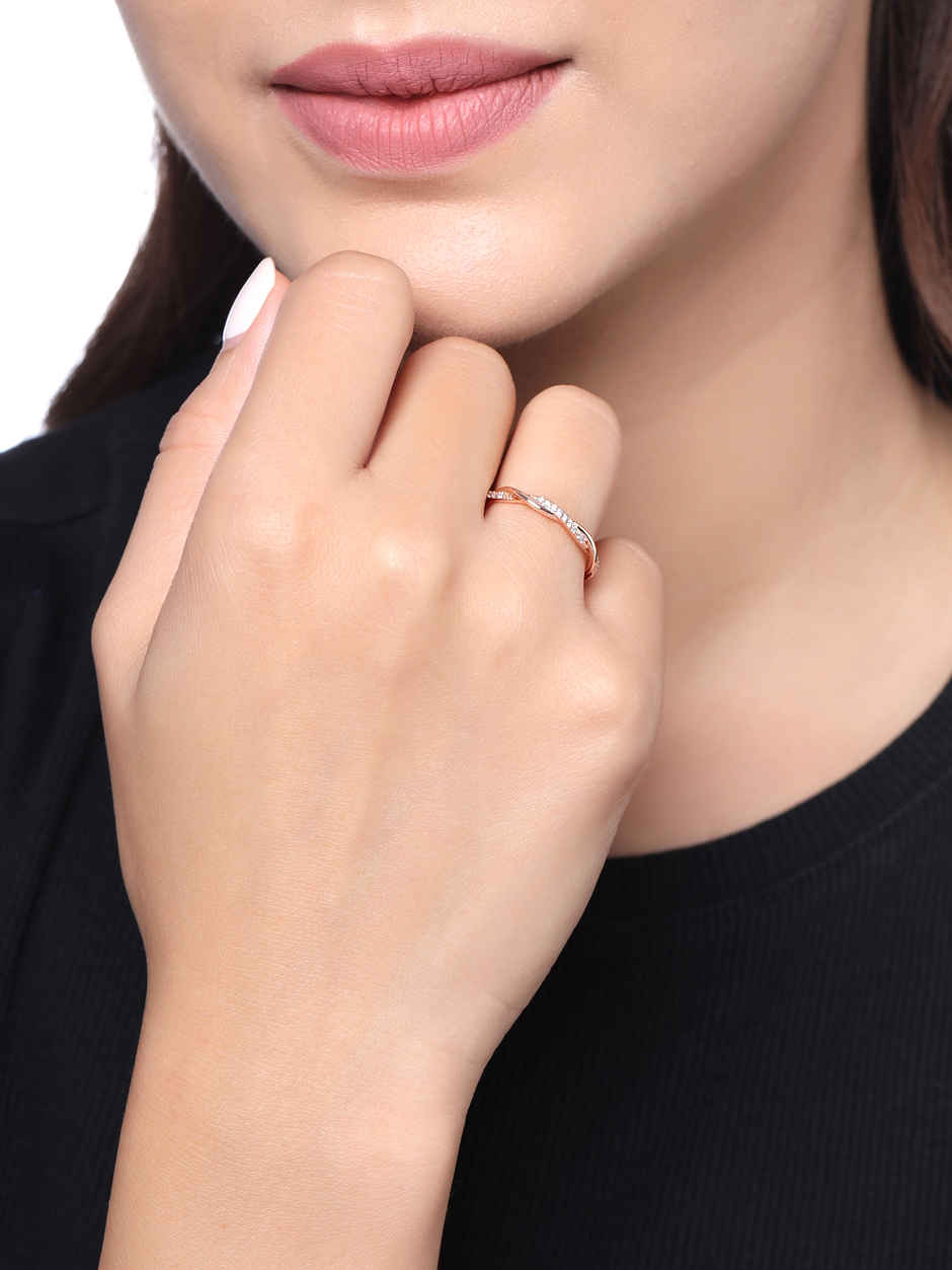 Yellow Chimes Exclusive Silver Plated Crystal Ring for Women