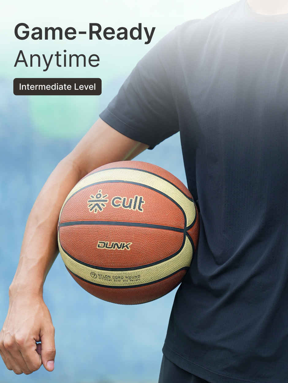 Cultfit Basketball Premium Dunk Size 7 | Brown & Cream