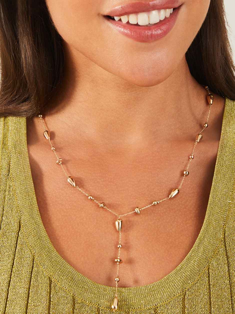 Accessorize London Women's Gold Ball Y Necklace - Gold