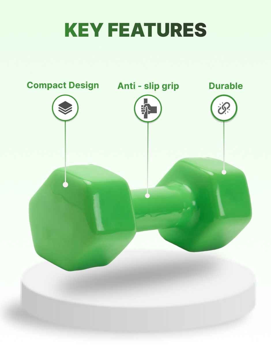 Cult Vinyl Dumbbell Set (4 kg X 2) | Green