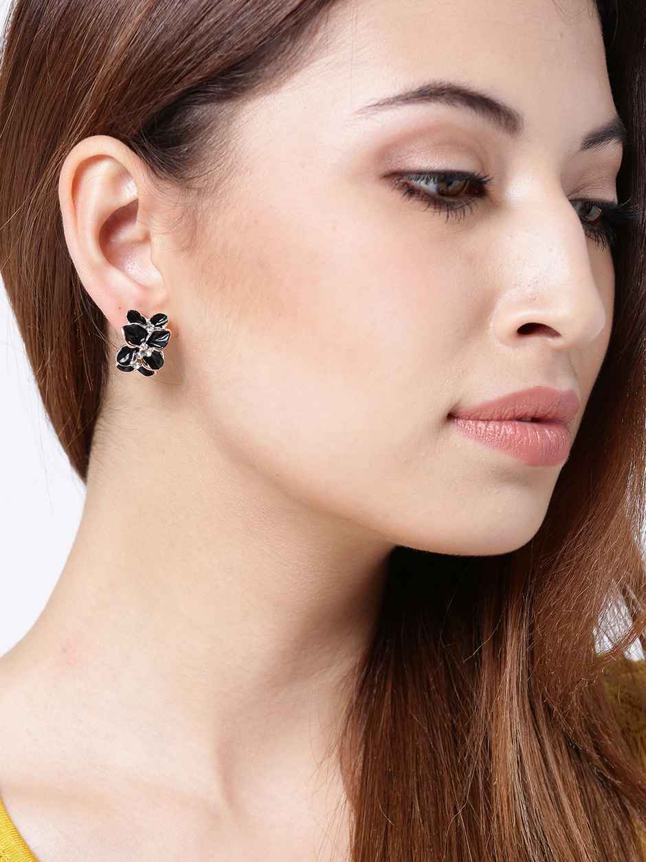 Youbella Earrings For Women Traditional Earrings Tops For Girls (Black)(Ybear - 31960)