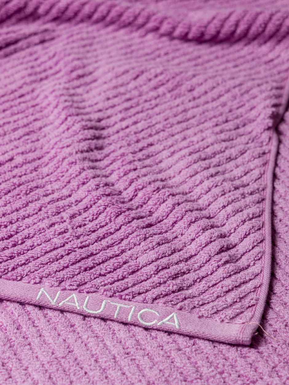 Nautica Fluffy Zero Twist 100% Cotton Towel -2pc Hand Towel | cross view) solid-lilac