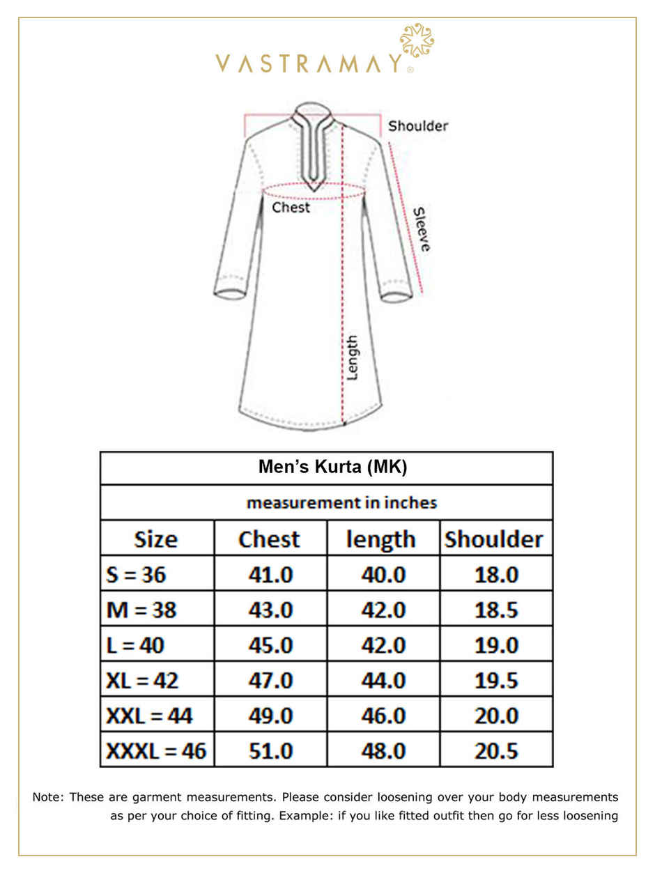 Vastramay Men's Cotton Kurta | Purple - M