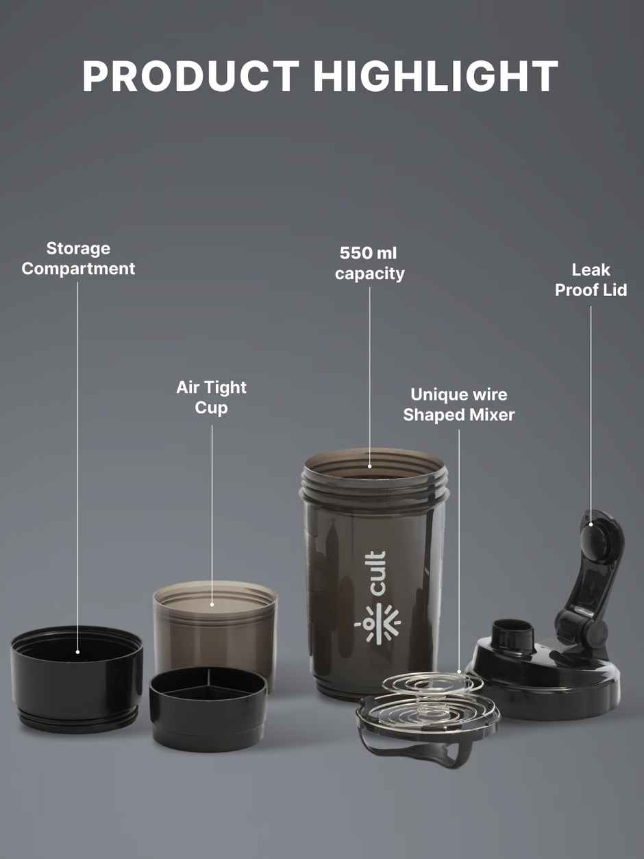 Cult Gym Shaker Bottle 550 ml Black